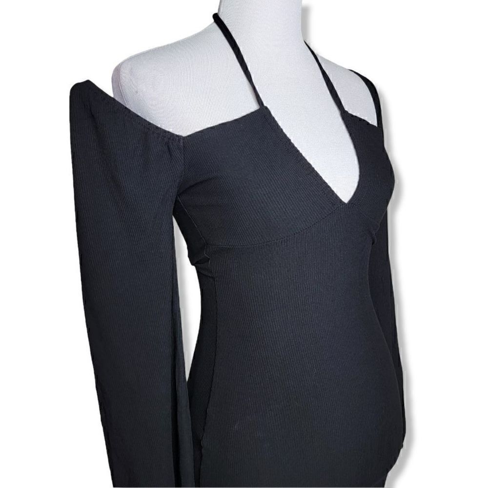Le Lis Black Drop Shoulder Long Sleeve Dress Size Small